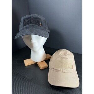 Lot Of 2 - 5.11 Tactical Flag Bearer Cap Adjustable Patch Hat Black And Tan